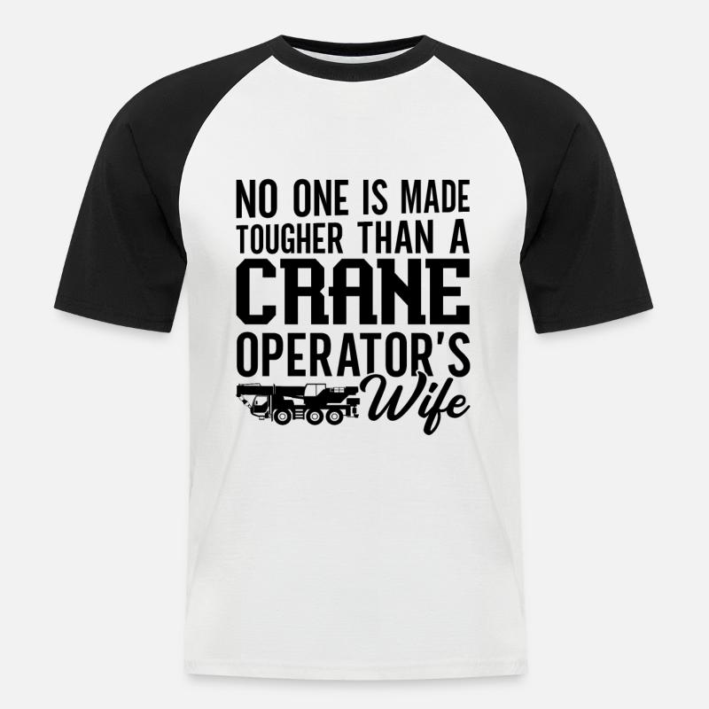 Kranfahrer Job Kranführer Bauarbeiter Geschenkidee - Männer Baseball-T-Shirt - Weiß/Schwarz