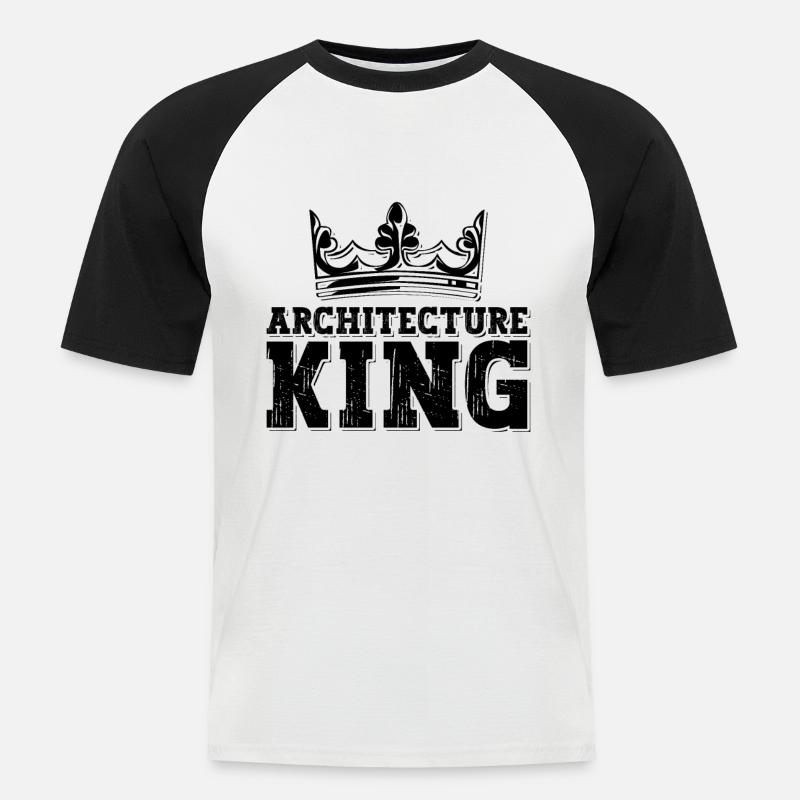 Architecture King Construct Building Architects - Männer Baseball-T-Shirt - Weiß/Schwarz