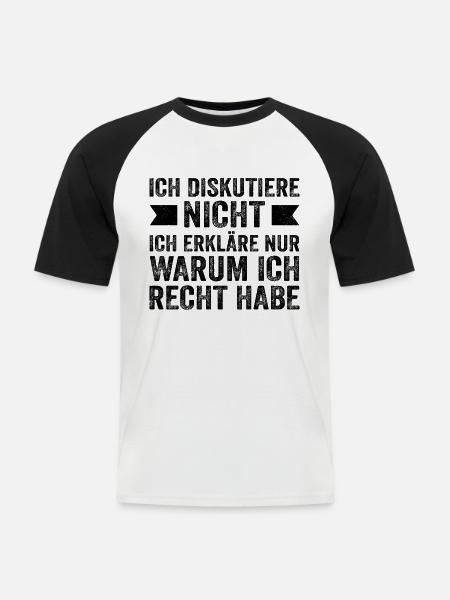 Klarheit in Worte - Männer Baseball-T-Shirt - Weiß/Schwarz