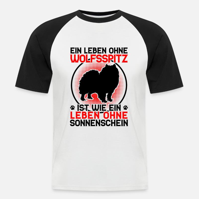 Life without Wolfsspitz German Wolfsspitz - Men's Baseball T-Shirt - white/black
