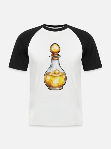 Poción estética Diseño de juegos Ropa de calle - Camiseta béisbol manga corta hombre - blanca/negro