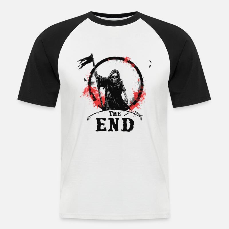 Das Ende des Sensenmann - Männer Baseball-T-Shirt - Weiß/Schwarz