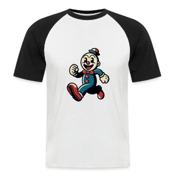 Halloween Costume Décoration Spooky Party Design - T-shirt baseball manches courtes Homme - blanc/noir - Devant - Nik (191cm)