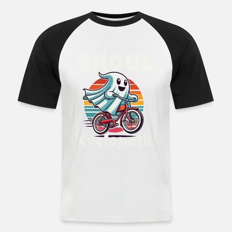 Ghoul Cyclopath Retro Ghost Driver - T-shirt baseball manches courtes Homme - blanc/noir