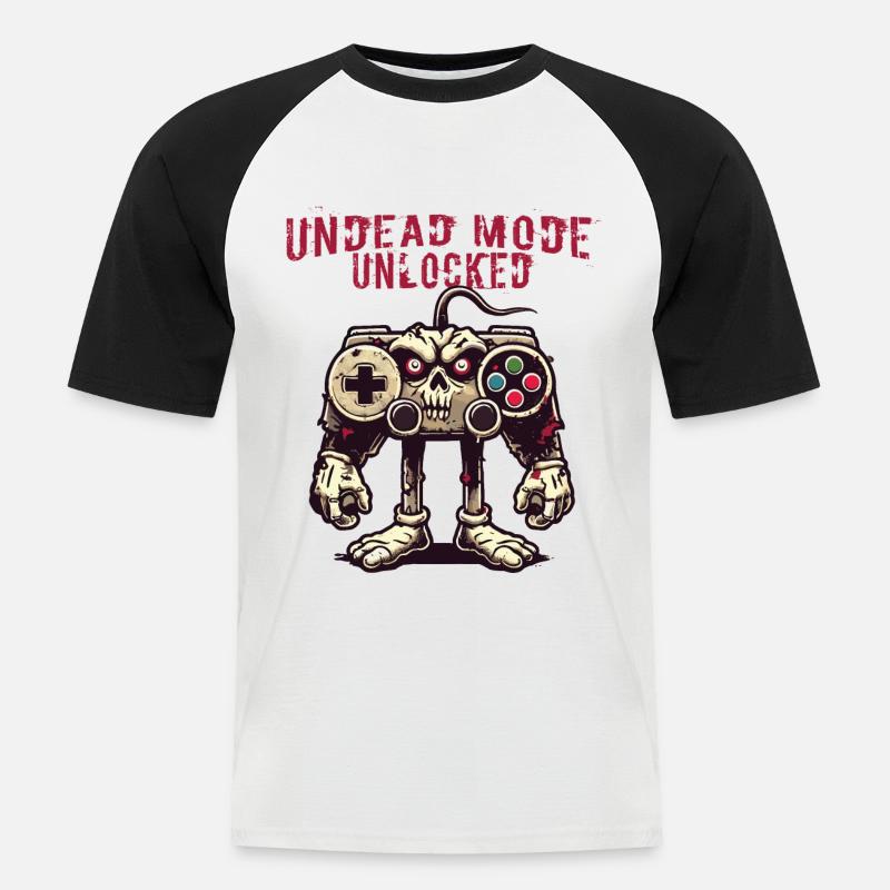 Zombie Gaming Controller: Undead Mode - Men's Baseball T-Shirt - white/black