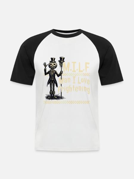Spooky Pumpkin Halloween Fun - Men's Baseball T-Shirt - white/black