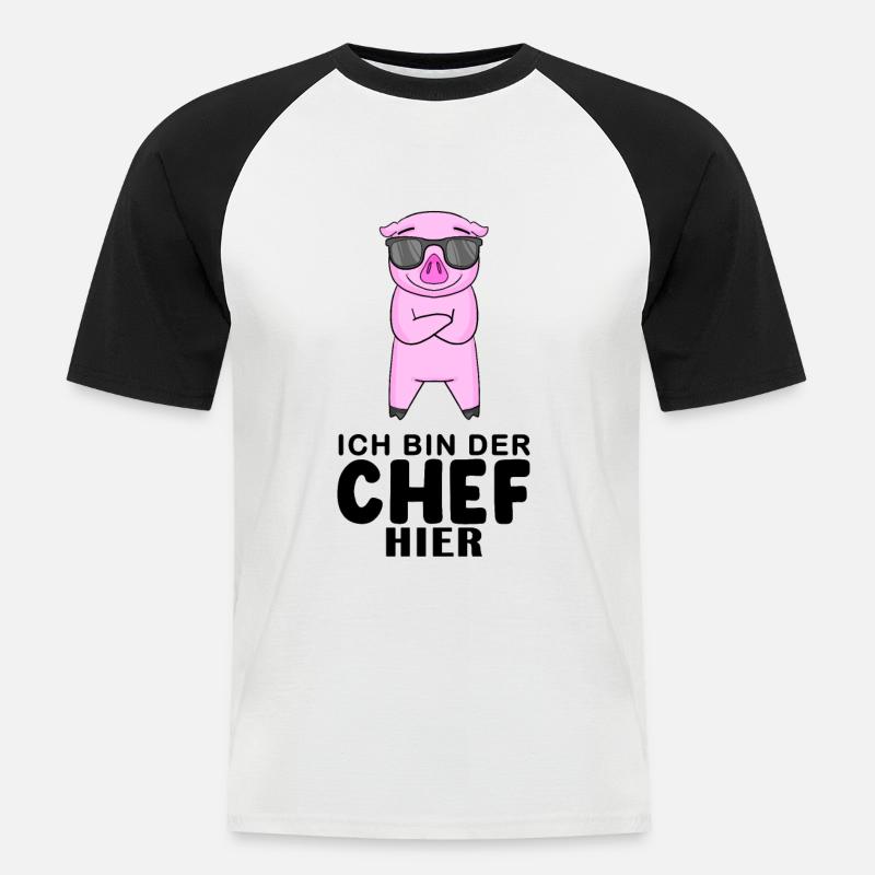 Chef Spruch - Männer Baseball-T-Shirt - Weiß/Schwarz