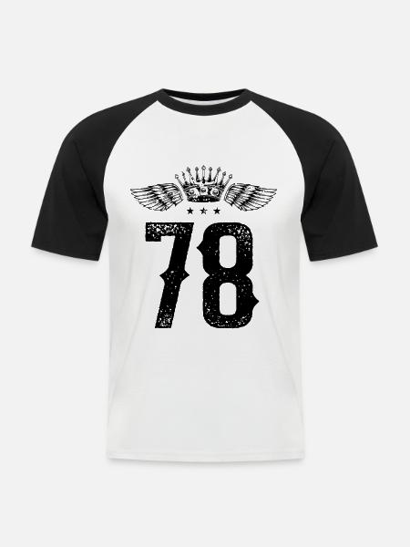 78 Number crown - Men's Baseball T-Shirt - white/black