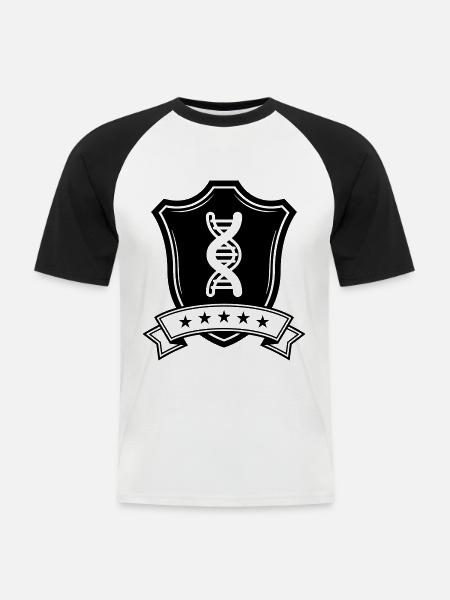 Dna Wappen - Männer Baseball-T-Shirt - Weiß/Schwarz