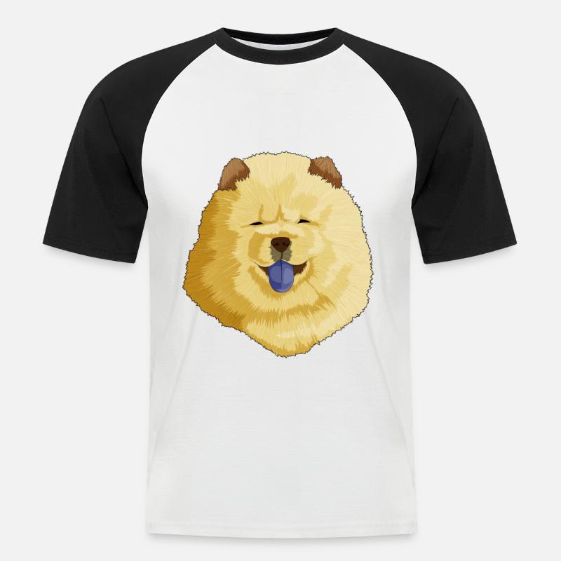 Chow Chow Hund - Männer Baseball-T-Shirt - Weiß/Schwarz