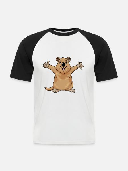 Quokka - Men's Baseball T-Shirt - white/black