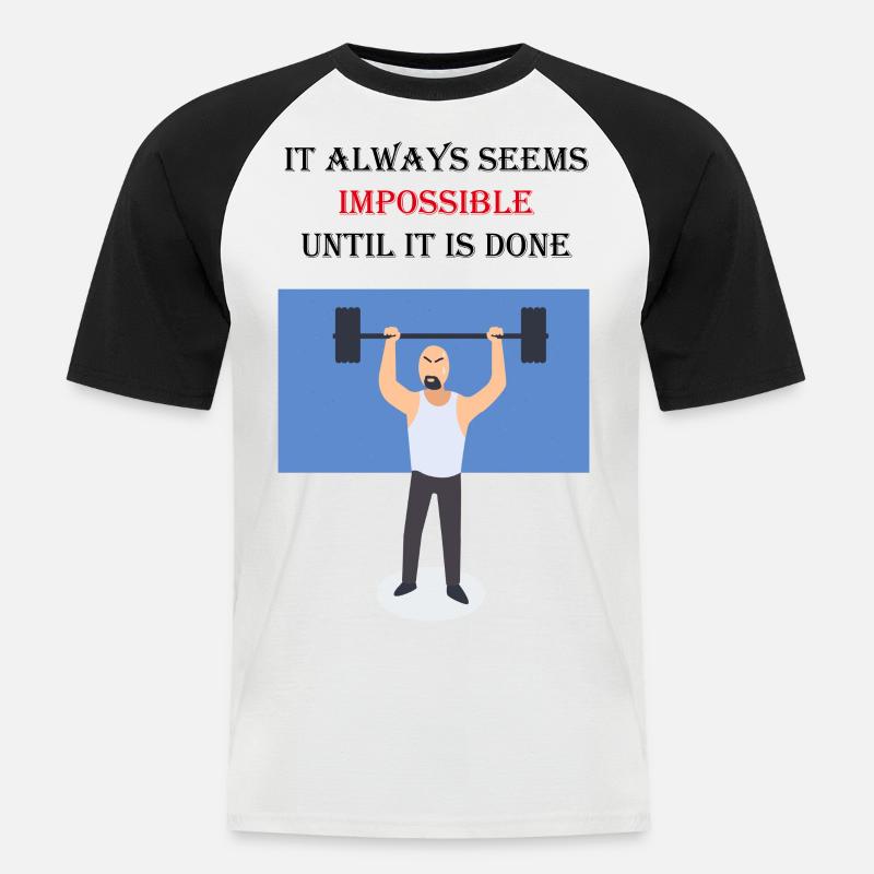 Sport Statement Geschenkidee - Männer Baseball-T-Shirt - Weiß/Schwarz