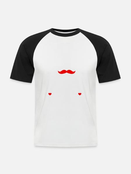 "Ich liebe Papa" - Männer Baseball-T-Shirt - Weiß/Schwarz
