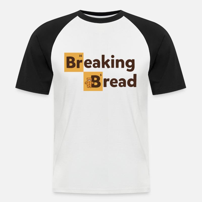 Bernd Das Brot Breaking Bread - Männer Baseball-T-Shirt - Weiß/Schwarz