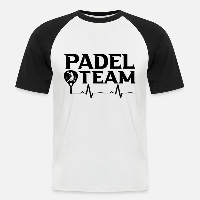 Padel - Männer Baseball-T-Shirt - Weiß/Schwarz