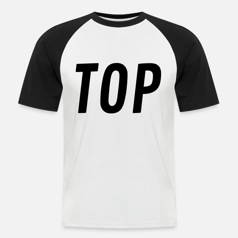 TOP Geschenk - Männer Baseball-T-Shirt - Weiß/Schwarz