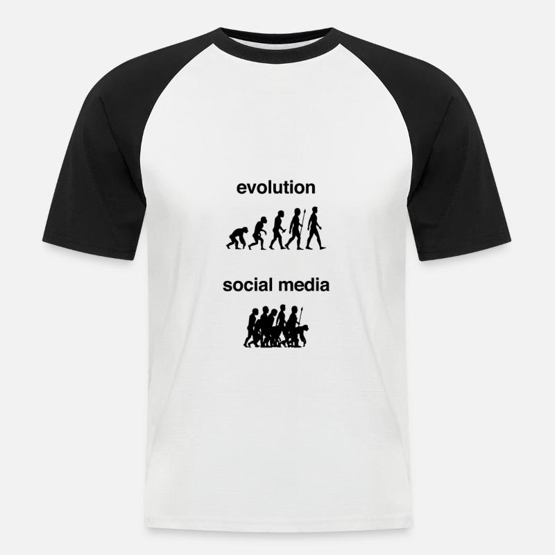internet evolution - Männer Baseball-T-Shirt - Weiß/Schwarz