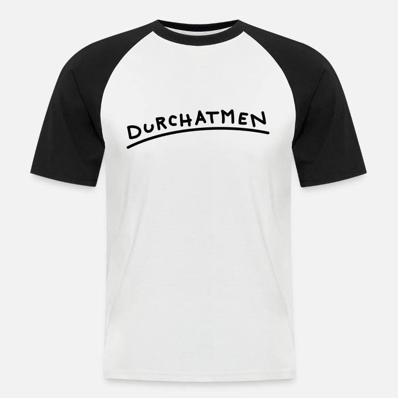 atmen - Männer Baseball-T-Shirt - Weiß/Schwarz
