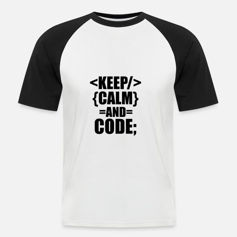 Software developer - Men's Baseball T-Shirt - white/black