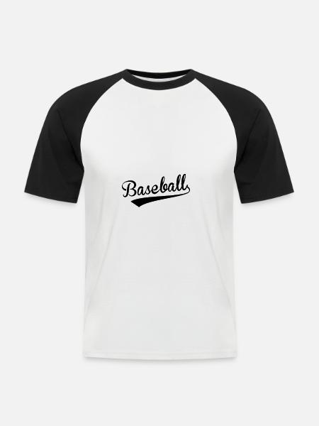 Baseball Baseball Baseball Baseball - Männer Baseball-T-Shirt - Weiß/Schwarz