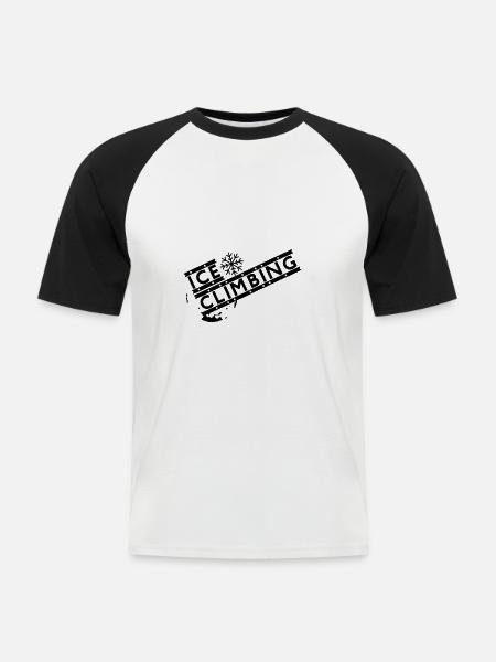 Eisklettern - Männer Baseball-T-Shirt - Weiß/Schwarz