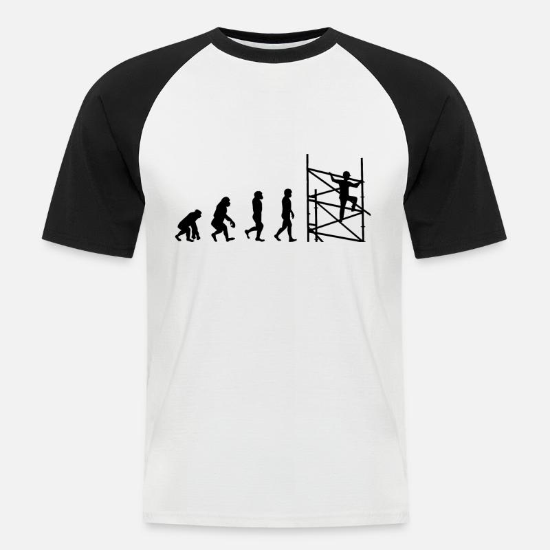 Échafaudage échafaudage Évolution de l’échafaudage - T-shirt baseball manches courtes Homme - blanc/noir