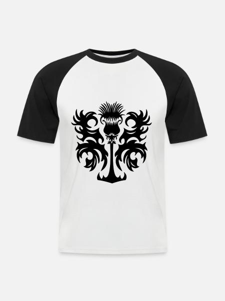 Chardon - T-shirt baseball manches courtes Homme - blanc/noir