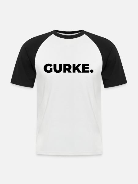 Gurke - Männer Baseball-T-Shirt - Weiß/Schwarz