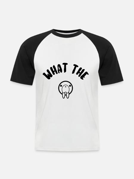 What the phoque - T-shirt baseball manches courtes Homme - blanc/noir
