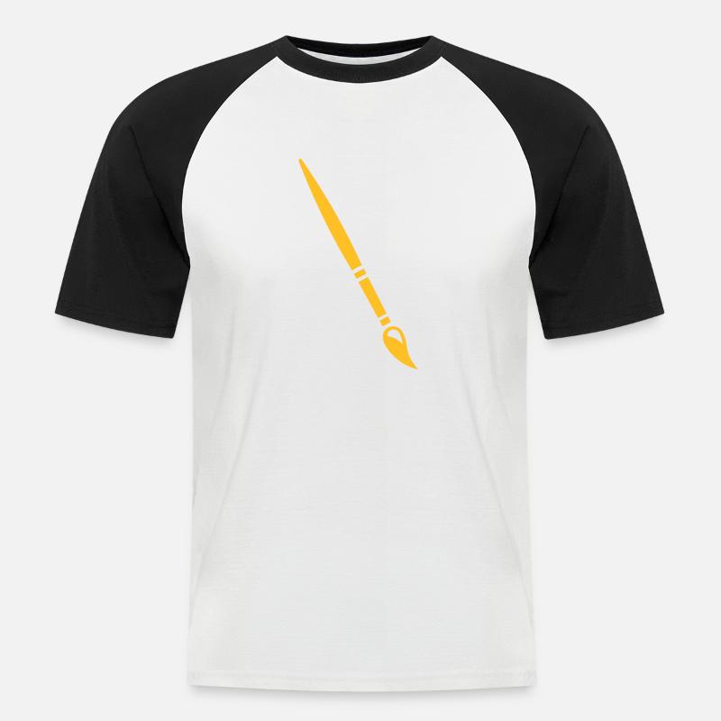 Pennello - Maglia da baseball a manica corta da uomo - bianco/nero