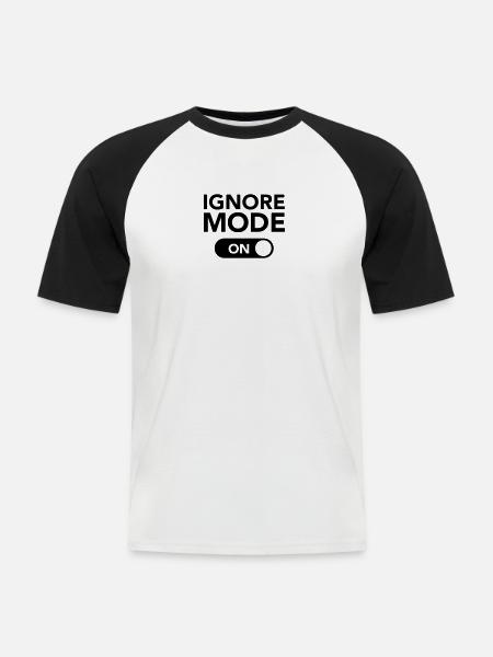 Ignore, Mode (On) - Männer Baseball-T-Shirt - Weiß/Schwarz