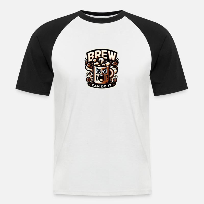 Brew Can Do It - Männer Baseball-T-Shirt - Weiß/Schwarz