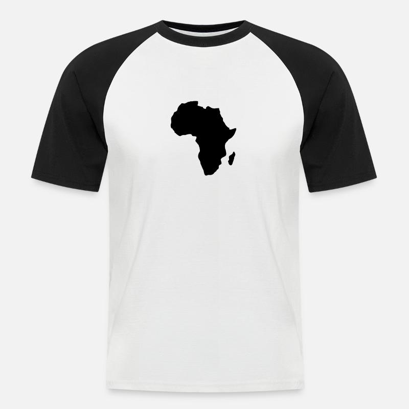 Afrika - Männer Baseball-T-Shirt - Weiß/Schwarz