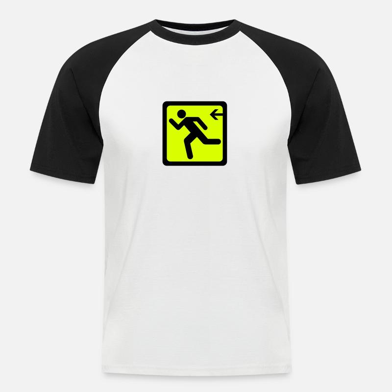 Exit - Männer Baseball-T-Shirt - Weiß/Schwarz