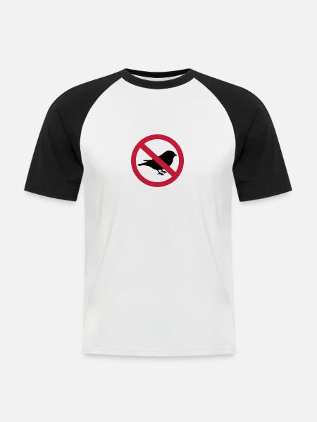 Bird - Men's Baseball T-Shirt - white/black