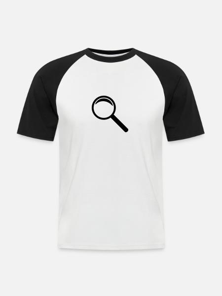 Lupe - Männer Baseball-T-Shirt - Weiß/Schwarz