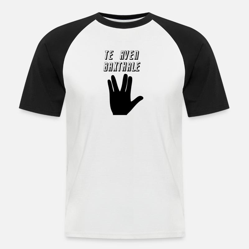 Te aven Baxthale - Männer Baseball-T-Shirt - Weiß/Schwarz