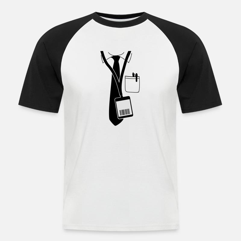 code pass - Männer Baseball-T-Shirt - Weiß/Schwarz