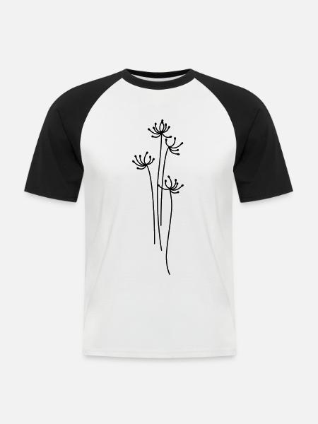 florale Formen - Männer Baseball-T-Shirt - Weiß/Schwarz