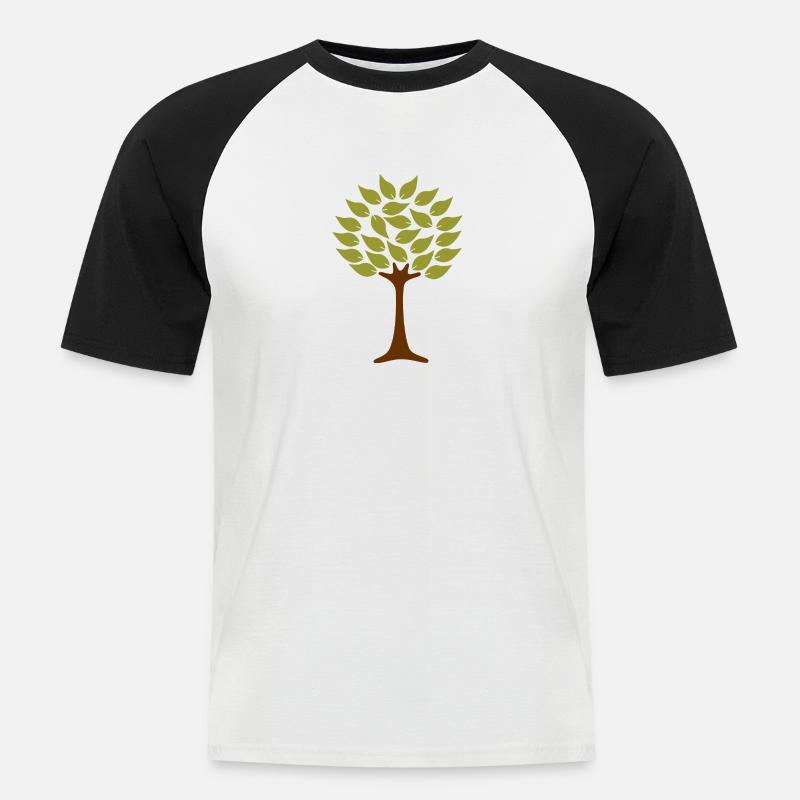 Baum des Lebens - Männer Baseball-T-Shirt - Weiß/Schwarz