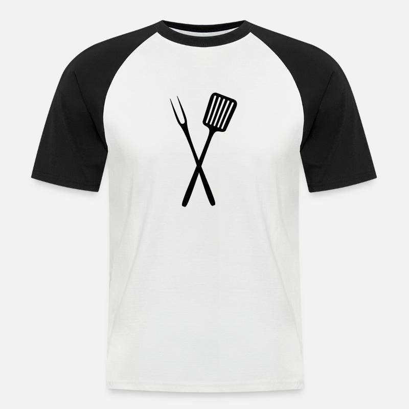 BBQ Tools - Men's Baseball T-Shirt - white/black