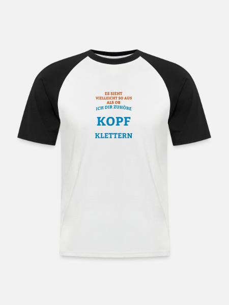 Klettern Sportart - Männer Baseball-T-Shirt - Weiß/Schwarz
