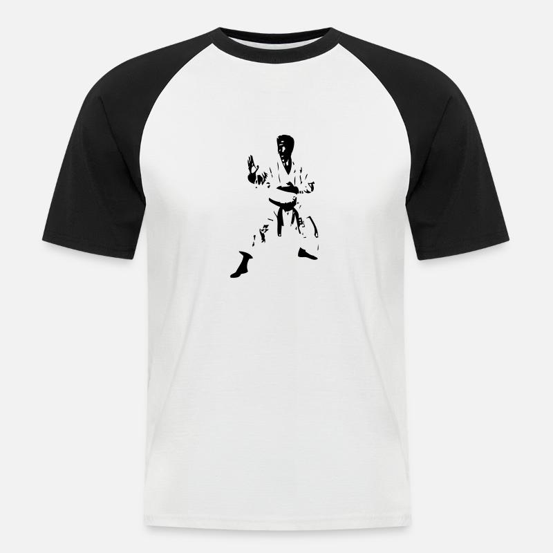 karate 2 - Men's Baseball T-Shirt - white/black