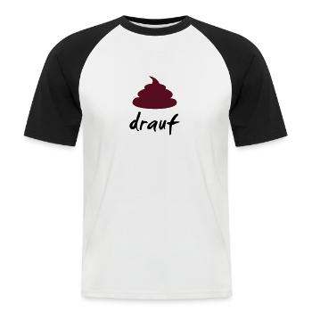 scheiss drauf - Männer Baseball-T-Shirt - Weiß/Schwarz - Vorne - Nik (191cm)