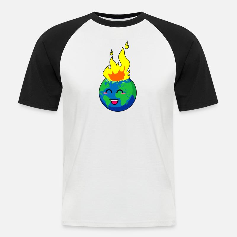 Planet Erde - Männer Baseball-T-Shirt - Weiß/Schwarz