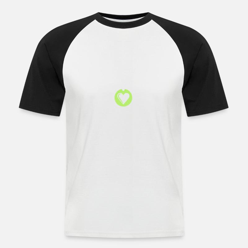 Halskette Herz - Männer Baseball-T-Shirt - Weiß/Schwarz