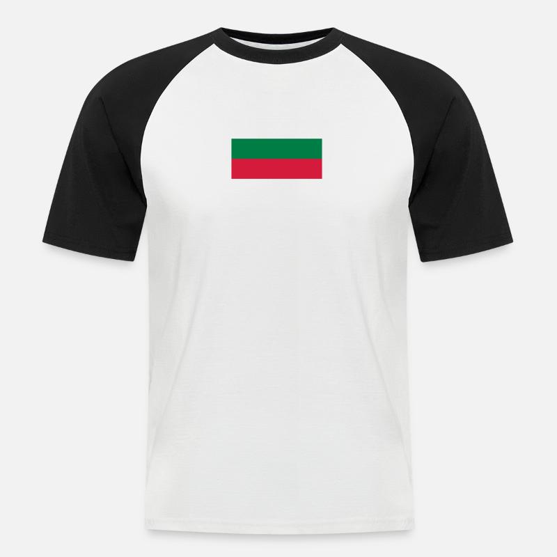 Helgoland - Männer Baseball-T-Shirt - Weiß/Schwarz