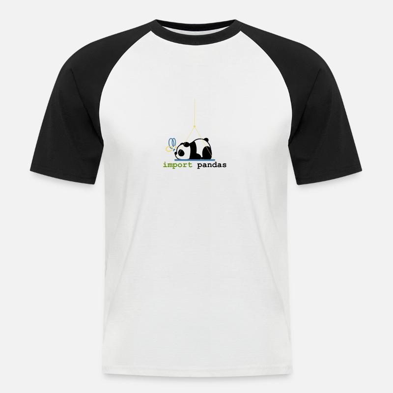 Python-Witze Pandas importieren Programmierung - Männer Baseball-T-Shirt - Weiß/Schwarz