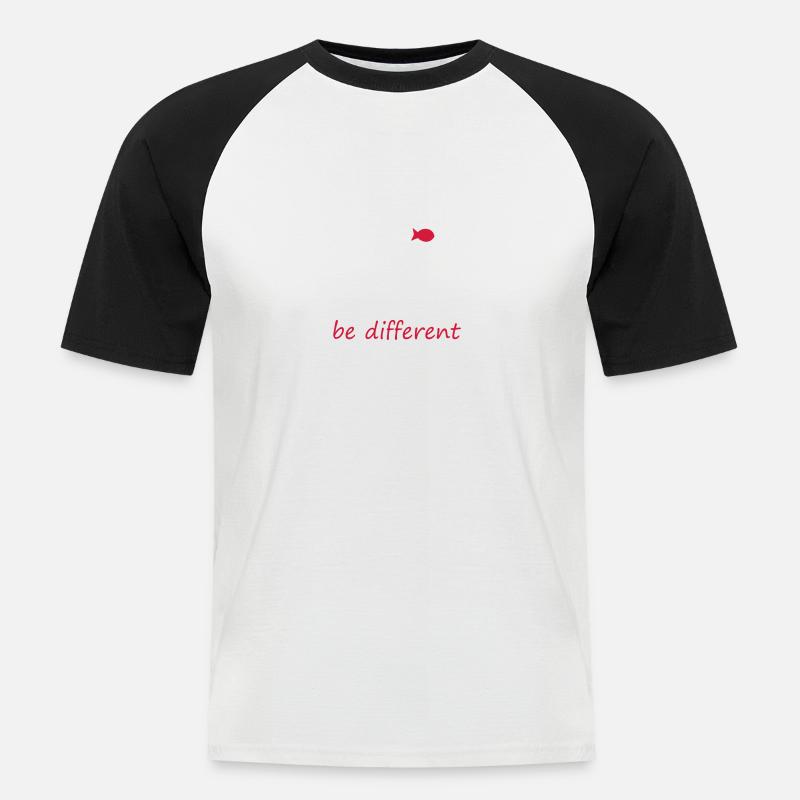 be different - Männer Baseball-T-Shirt - Weiß/Schwarz