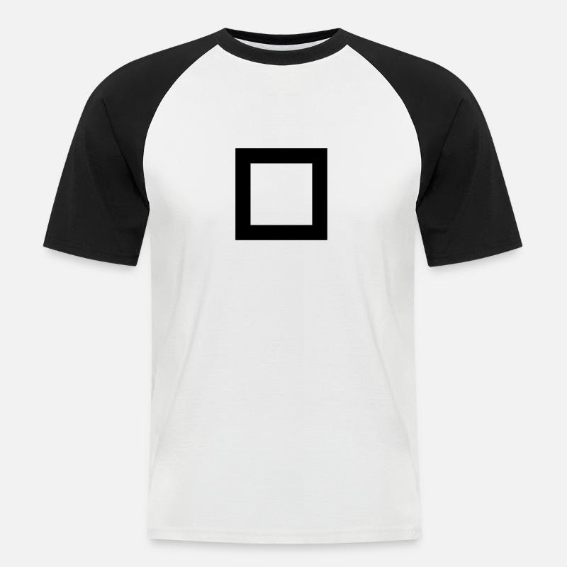 square - Männer Baseball-T-Shirt - Weiß/Schwarz